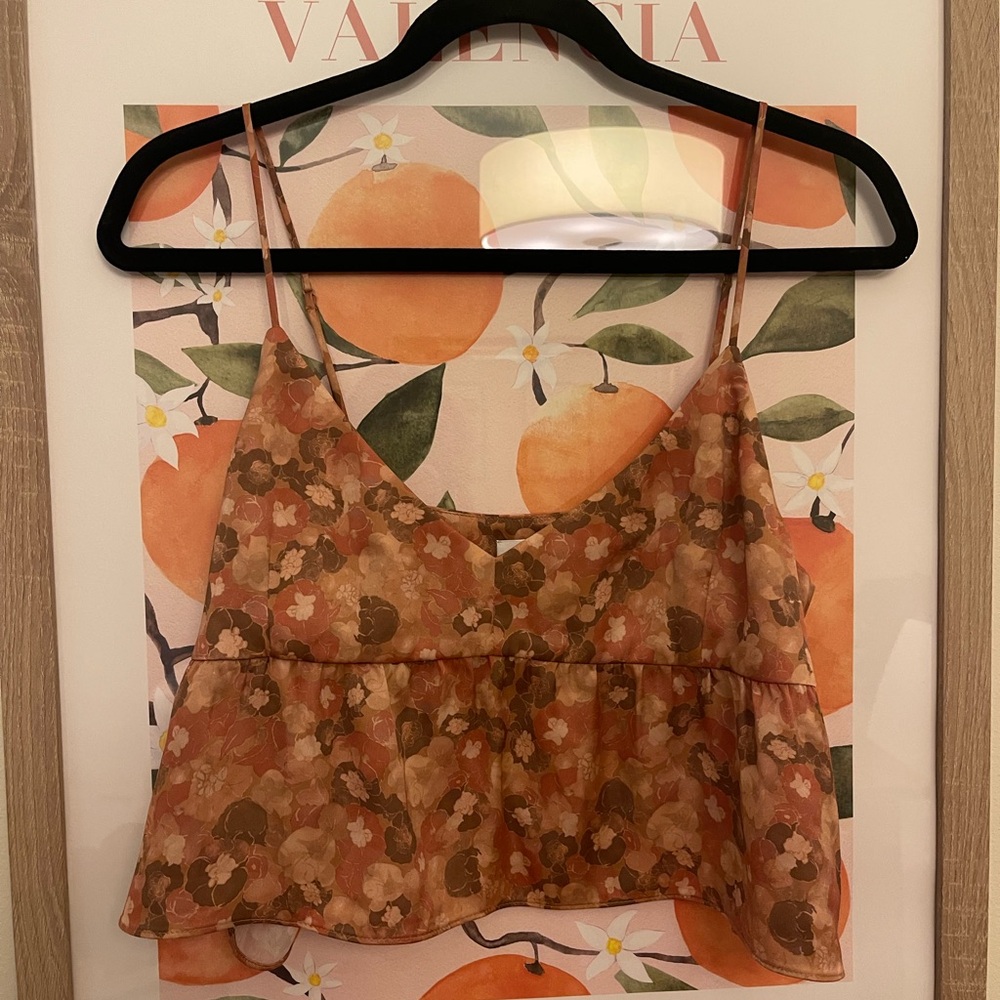 Aritzia Floral Peach Top